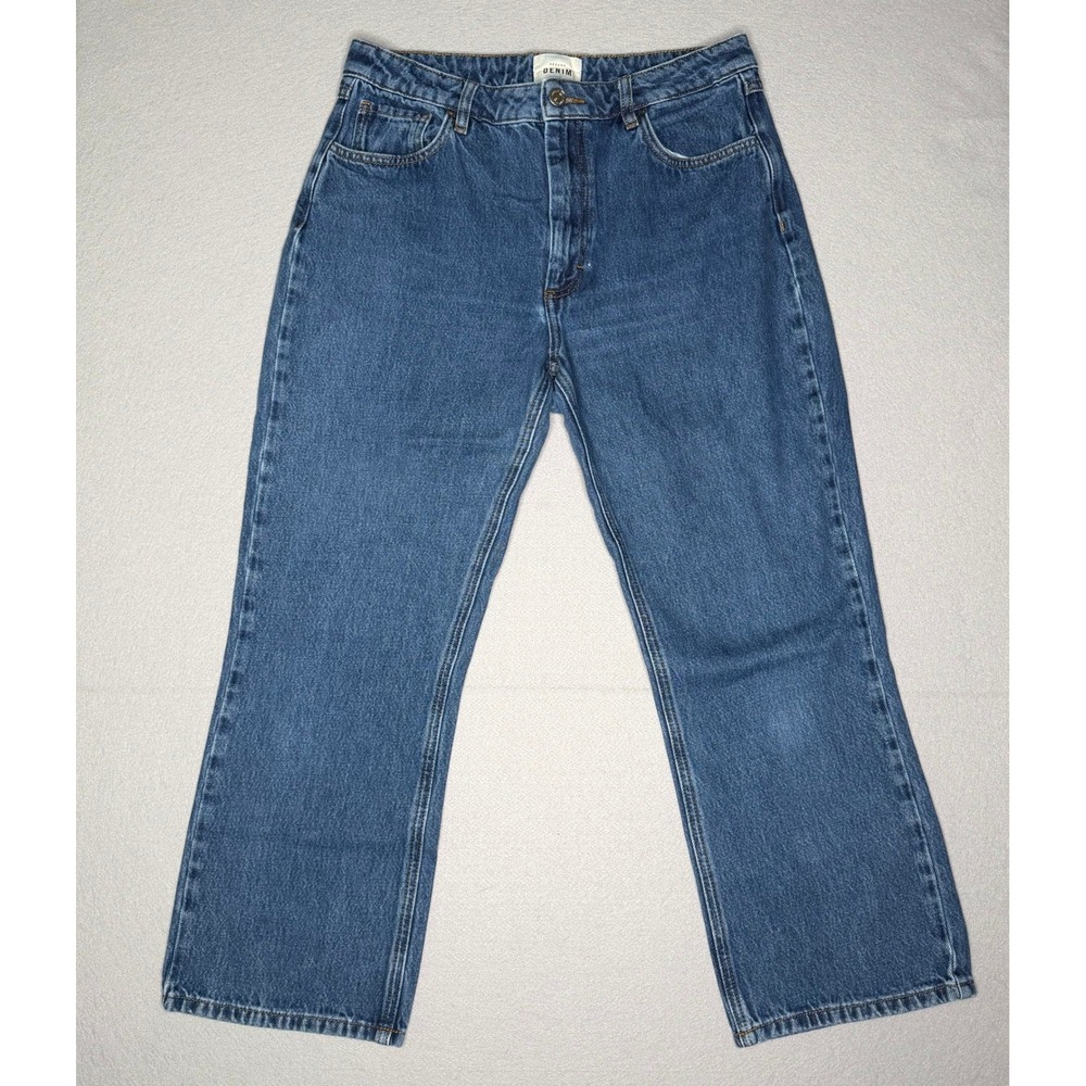 Sezane The Brut Sexy Straight Leg Jeans Blue Organic Cotton Women Size 40 US 8